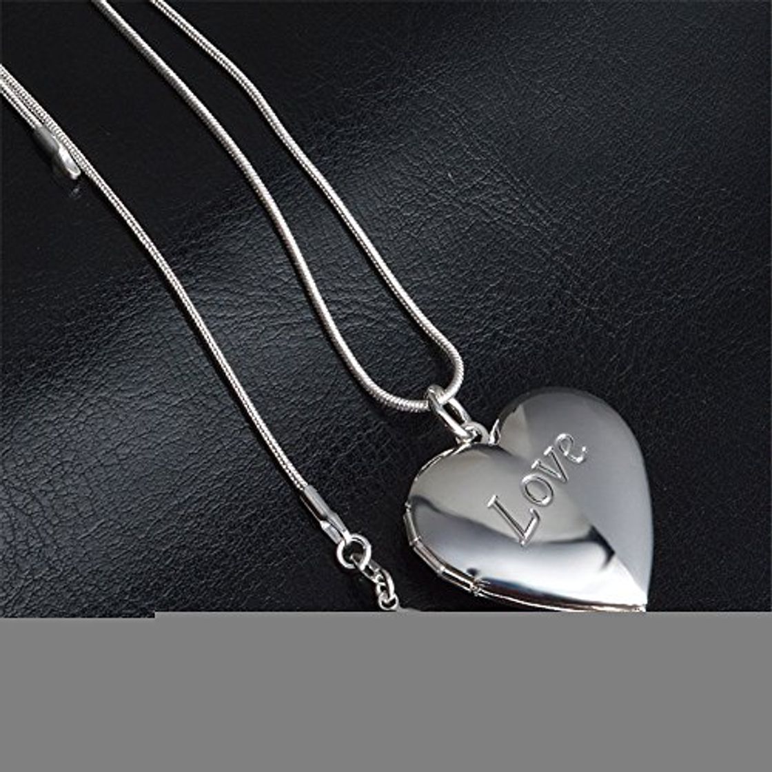 Moda skyllc® Delicado Plata de Ley del Amor del corazón Caja de la Foto Colgante con Collar de Cadena Fina para Chicas