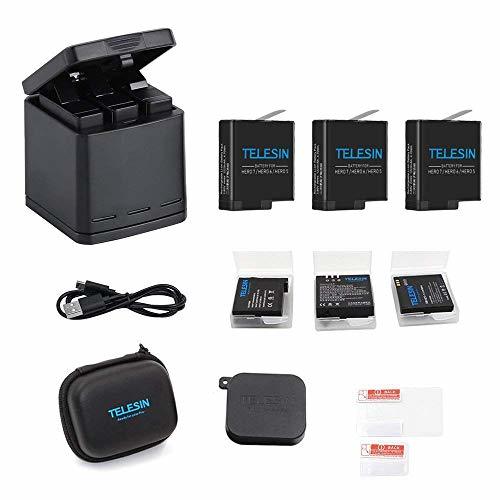 Social TELESIN Triple Charger Battery Set-Charging Box