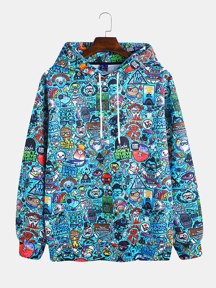 Producto Floral Muff Pocket Drawstring Hoodie