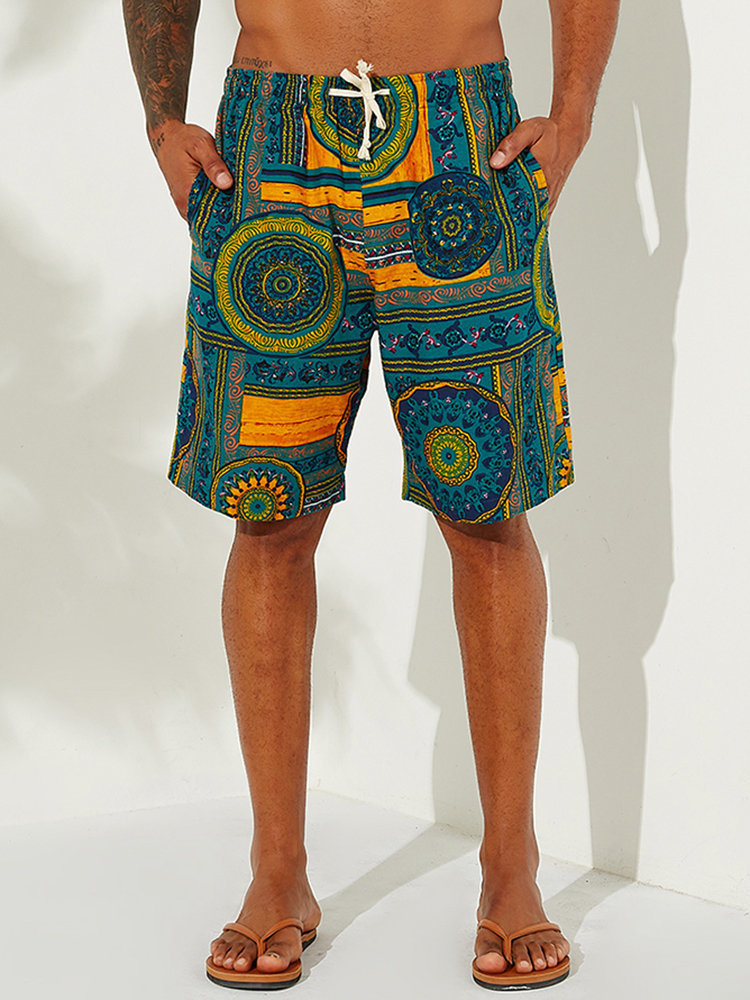 Producto Ethnic Elastic Cotton Straight Shorts