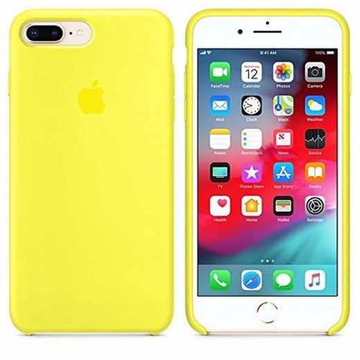 CABLEPELADO Funda Silicona iPhone 7/8 con Logo Amarillo fosforito