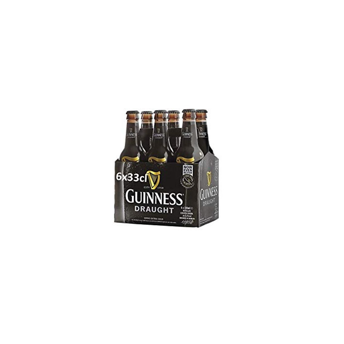 Products Guinness Draught Cerveza - Pack de 6 Botellas x 330 ml -