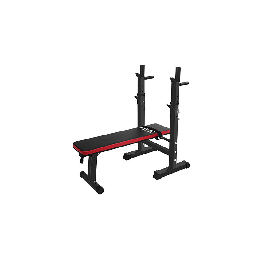 Fitness ISE Multifuncional Banco de Pesas Plegable-Bancos Musculacion Entrenamiento，Maquina Gimnasio Gym Negro