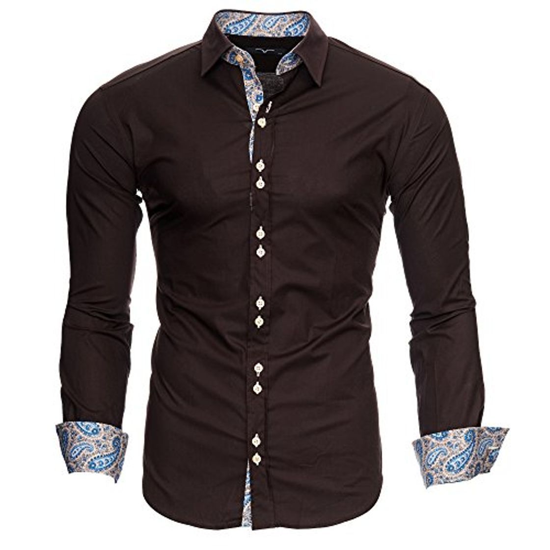 Fashion Kayhan Hombre Camisa Royal Paisley Brown