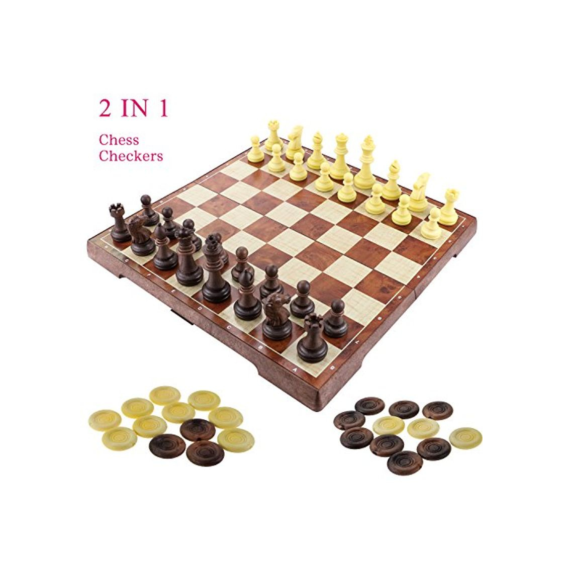 Social Fixget 2 en 1 juego de ajedrez-12 "x12" Ajedrez de madera y