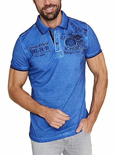 Lugar Camp David Macho Camiseta Polo 1/2 - Negro