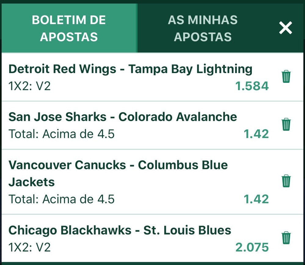 Fashion Combinada odd 7 🏒NHL