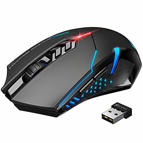 Social TOPELEK Ratón Gaming Inalámbrico Clic Silencioso 7 Botones USB portátil PC 2.4G