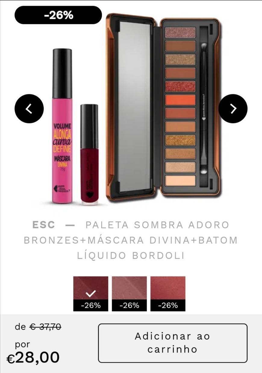 Product Kit batom-máscara-paleta