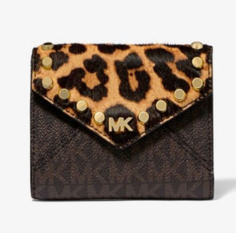 Fashion Medium Logo And Leopard Envelope Wallet