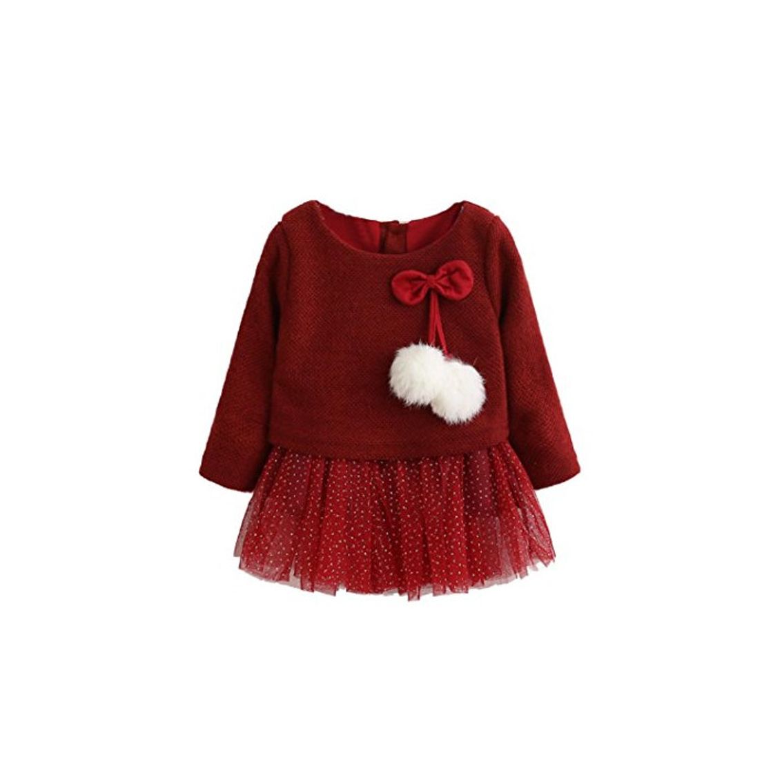 Social Vestidos Niña, K-youth® Bebe Niña Niños Manga Larga De Punto Arco Ropa