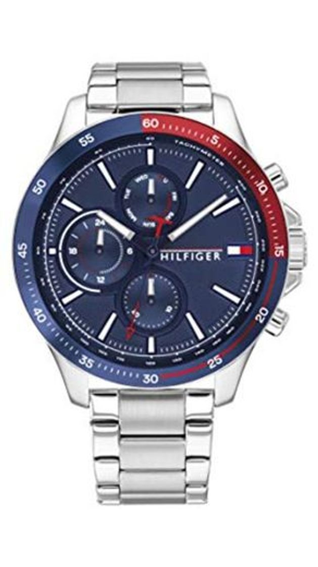 Social Tommy Hilfiger Reloj Analógico para Hombre de Cuarzo con Correa en Acero Inoxidable 1791718