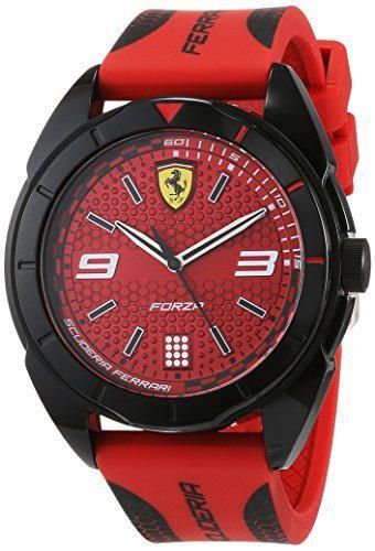 Fashion Scuderia Ferrari Reloj Analógico para Hombre de Cuarzo con Correa en Silicona