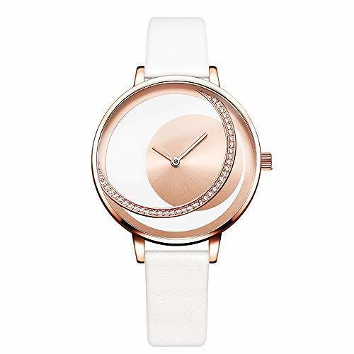 Place S&W Bien Mujer Gris Y Negro Mujer Damas Diamantes Simples Ultra-Delgado Reloj