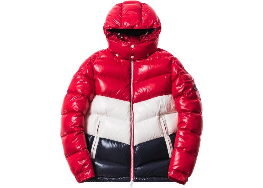 Fashion Kith Moncler Rochebrune Classic Down Jacket Red/White/Navy

