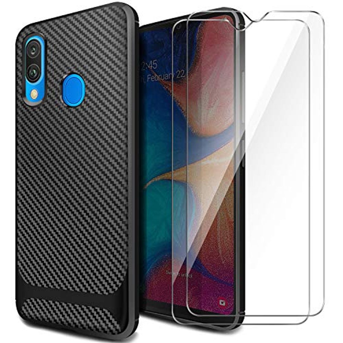 AROYI Funda Samsung Galaxy A20e， [2 Pack] Cristal Templado