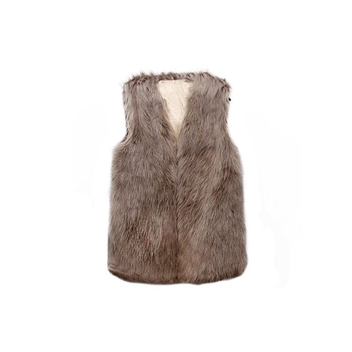 Social VLUNT Chaleco para Mujer Chleco Piel Invierno Sin Mangas Abrigo piel Mujer