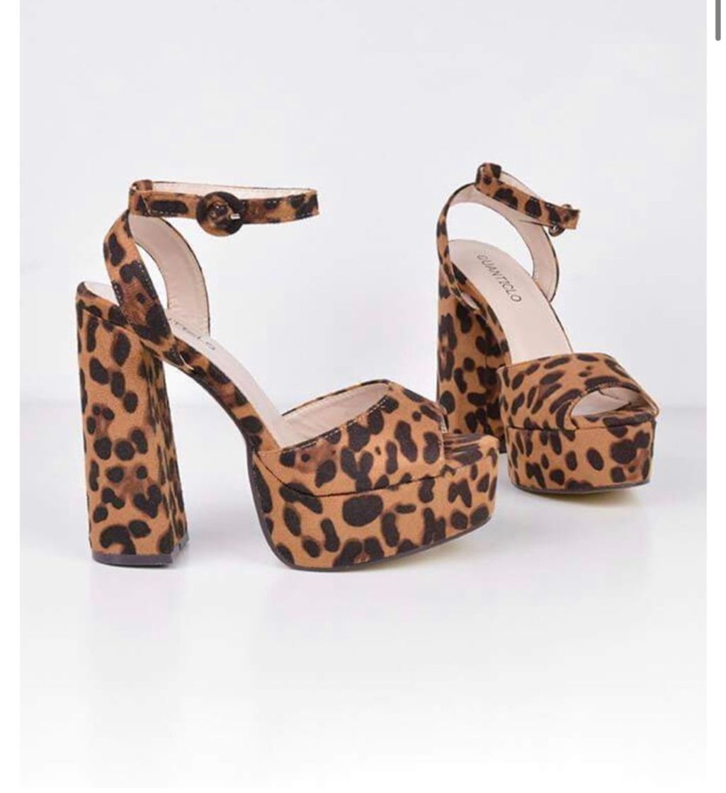 Moda YLENIA - leopard platform heeled sandals – QUANTICLO