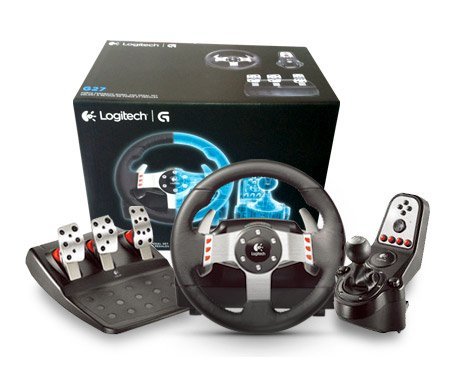 Electronic Logitech G27 - Juego de Volante de Cuero, Pedales y Cambio de