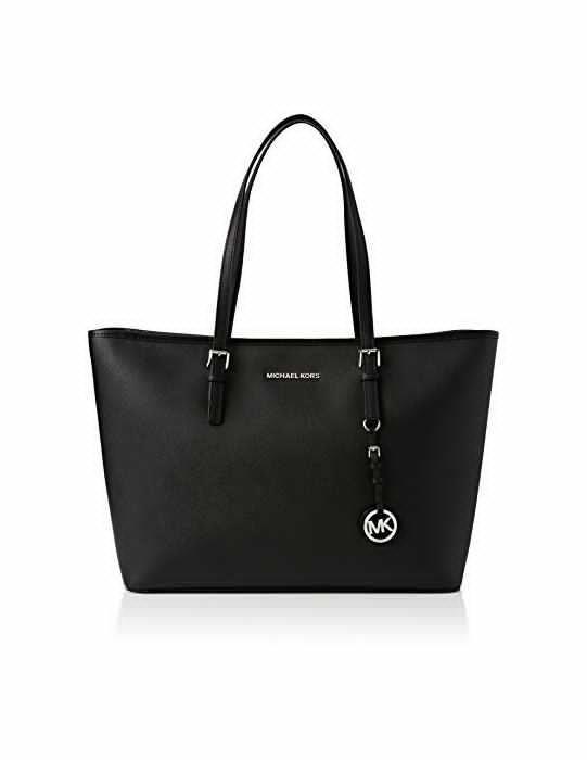 Social Michael Kors Jet Set Medium Travel, Bolso Totes para Mujer, Negro (Black)