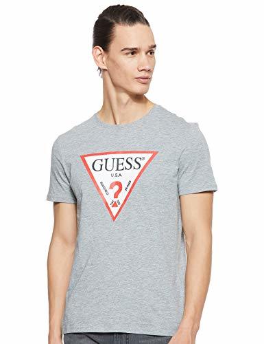 Fashion Guess Cn SS Original Logo Camiseta de Tirantes, Gris