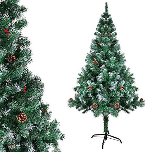 Gotoll Árbol de Navidad Artificial de Pino 120cm,200 Ramas con Soporte Metálico