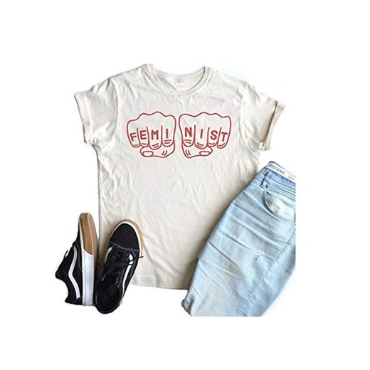 Galy Camiseta con Estampado FEMI NIST para Mujer Camisetas Sueltas con gráficos