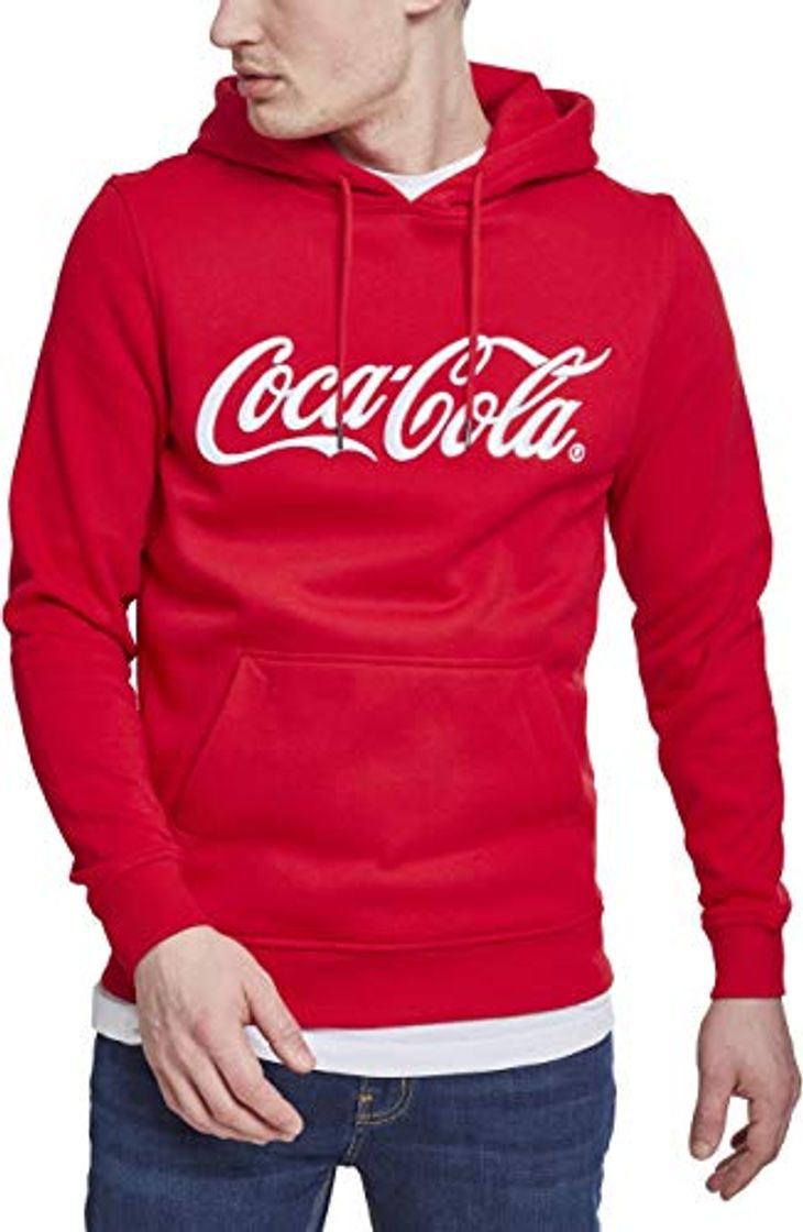 Moda MERCHCODE Coca Cola Classic - Sudadera con Capucha y Logotipo Bordado para