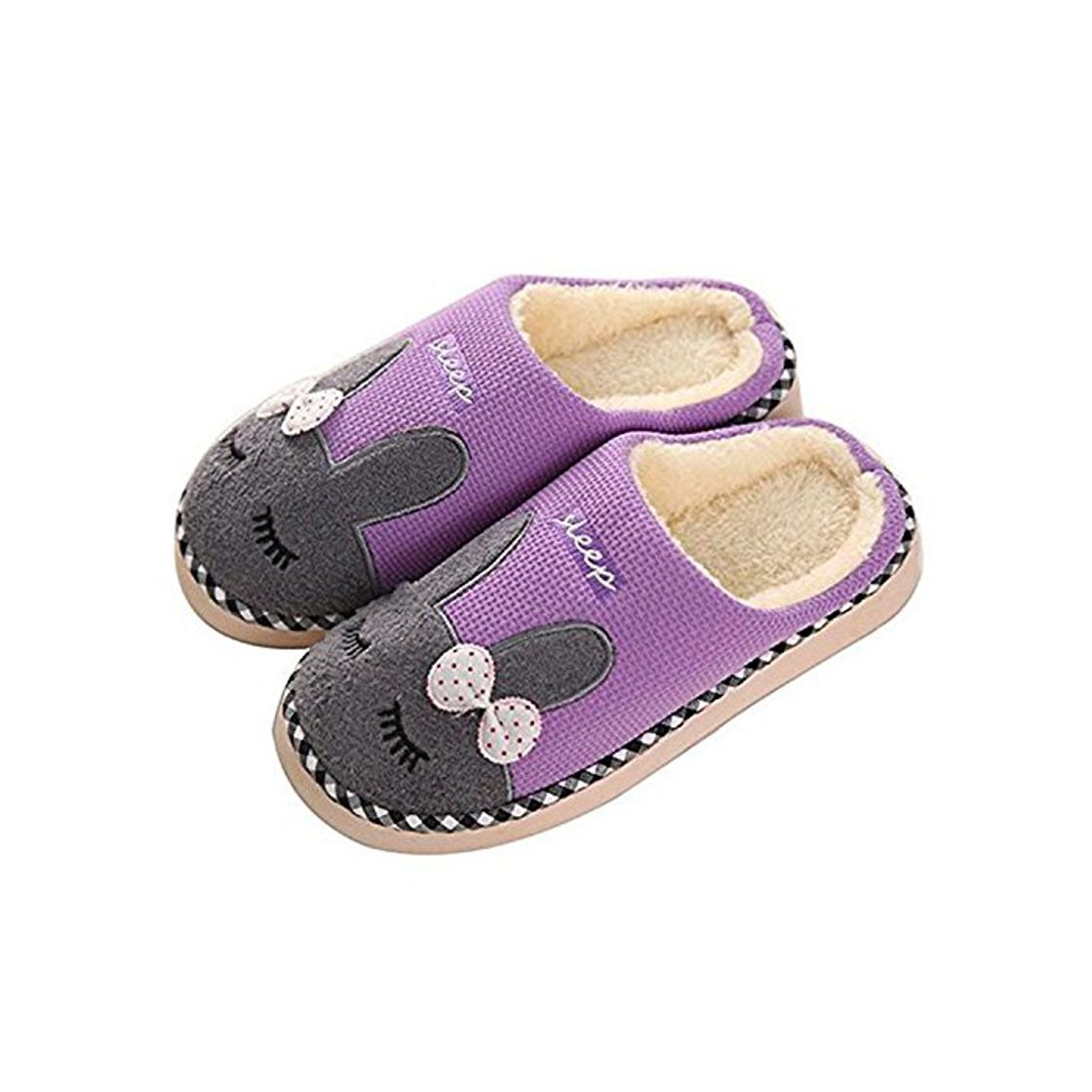 Fashion SAGUARO Otoño Invierno Zapatillas Interior Casa Caliente Slippers Suave Algodón Zapatilla Mujer