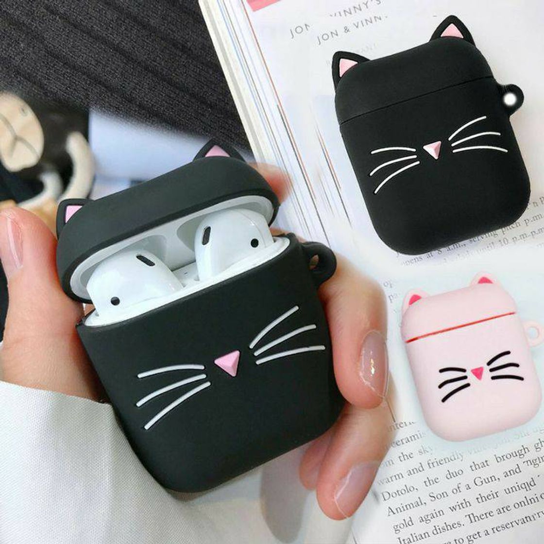 Moda Capa de fone sem fio de gatinho