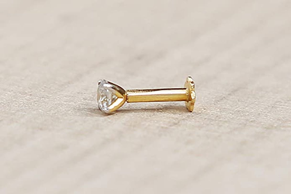 Social Piercing de tuerca de oro para nariz y labio de 3