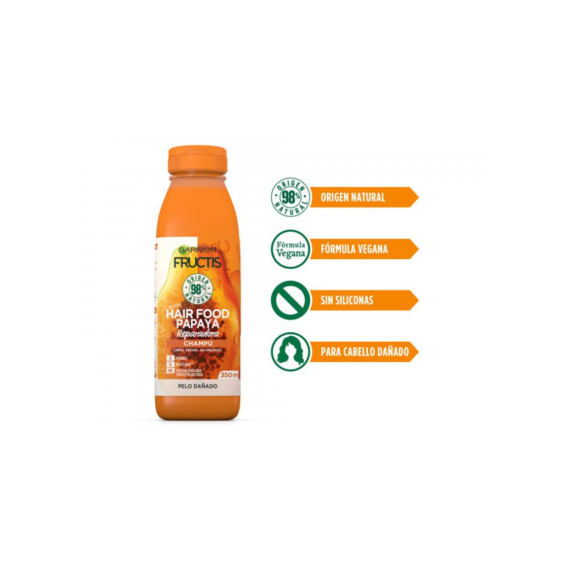 Product Garnier Fructis Hair Food Champú de Papaya Reparadora para Pelo Dañado