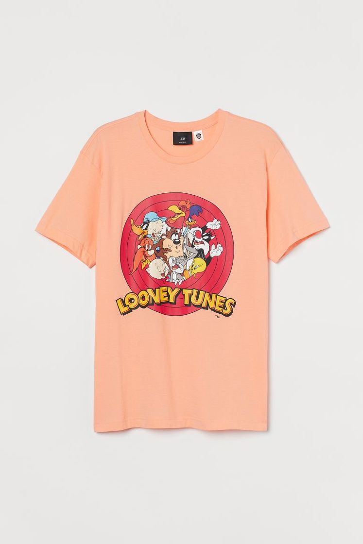 Moda Camiseta Regular Fit - Naranja claro/Looney Tunes - HOMBRE - H&M