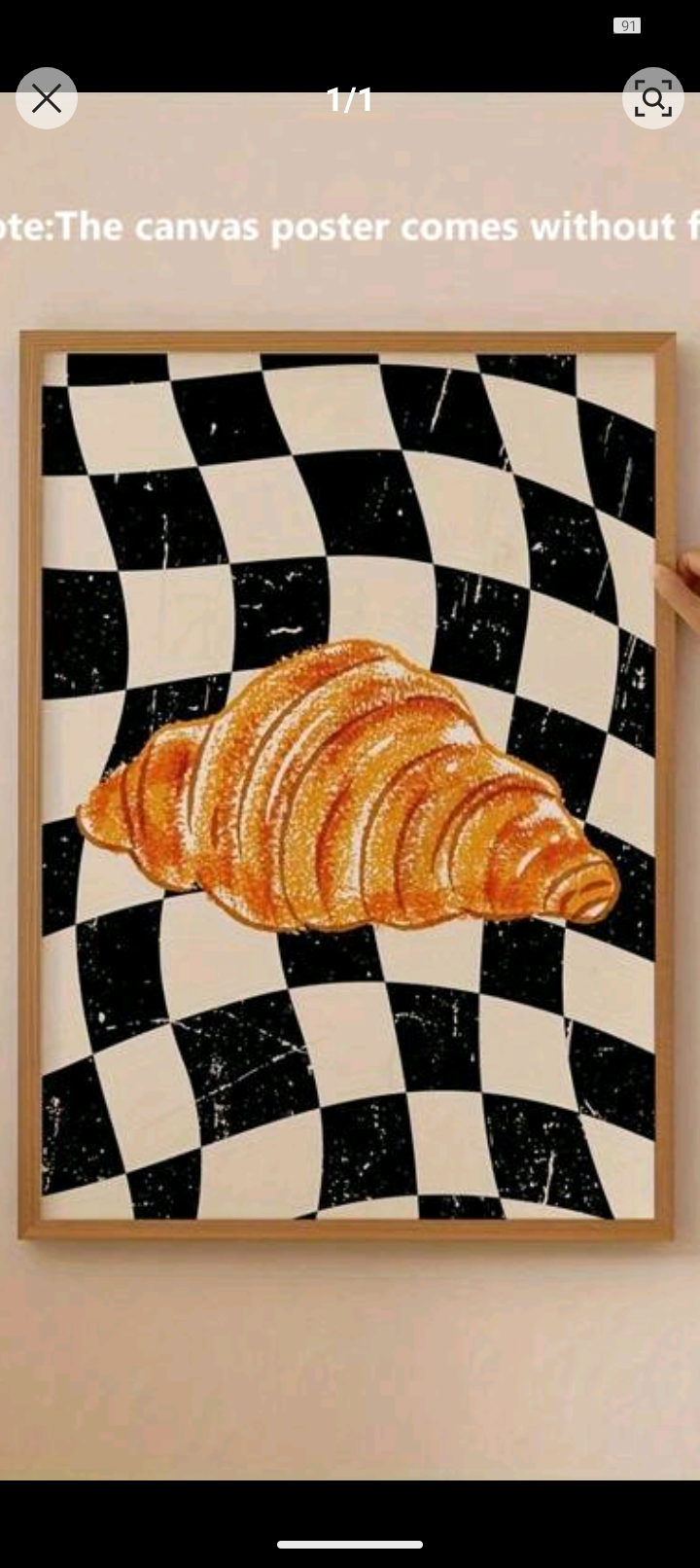 Producto Impresión en lienzo de arte de pared de croissant 