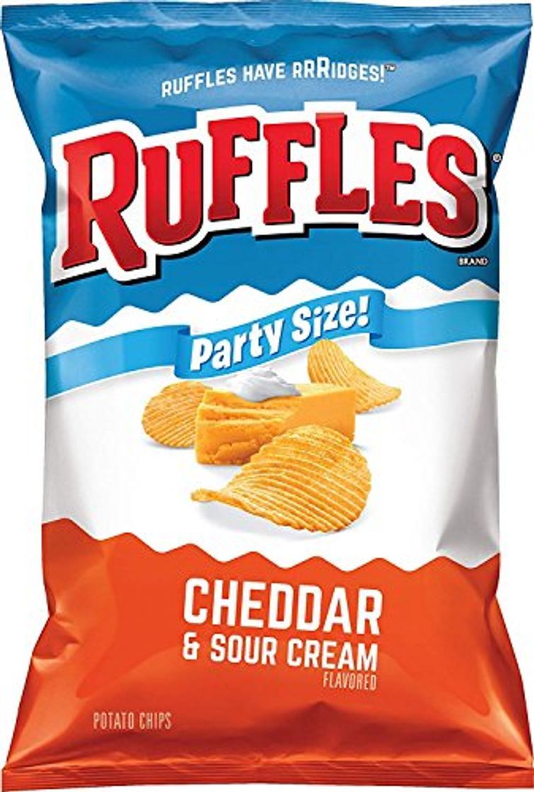 Ruffles Cheddar & Sour Cream Patatas fritas, tamaño de fiesta