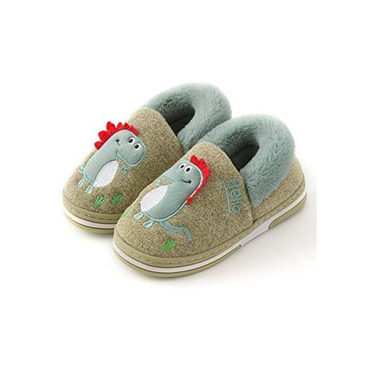 Zapatillas de Estar por Casa para Niños Zapatos Invierno Niñas Pantuflas Dinosaurio