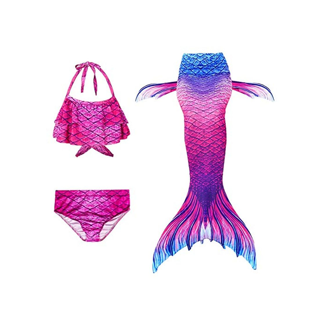 Social Le SSara Girls Colorful Mermaid Pattern Traje de baño Bikini Establece Traje