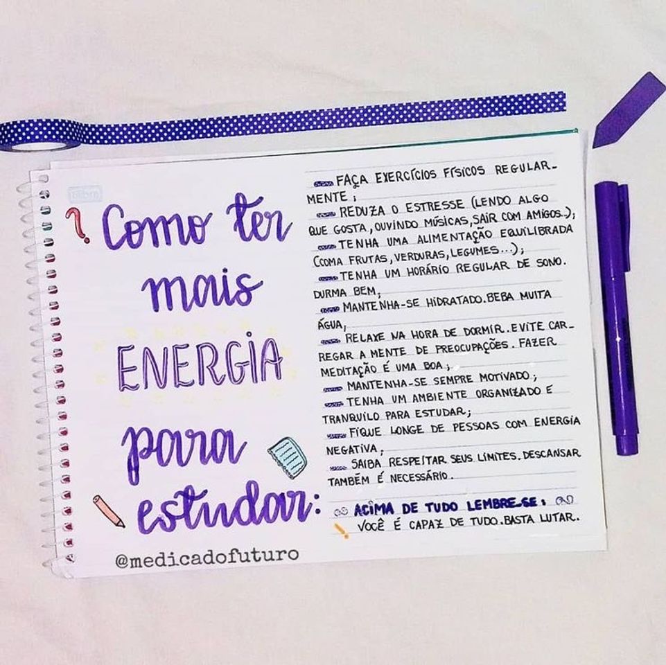 Fashion Como ter energia para estudar 📖