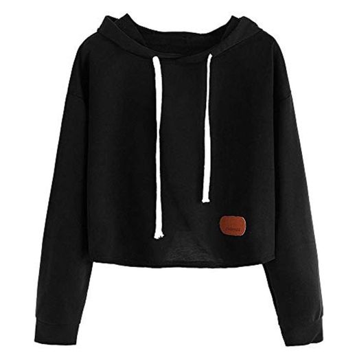 ZJSWCP Sudadera Casual Mujeres de Manga Larga Carta de impresión Patchwork con