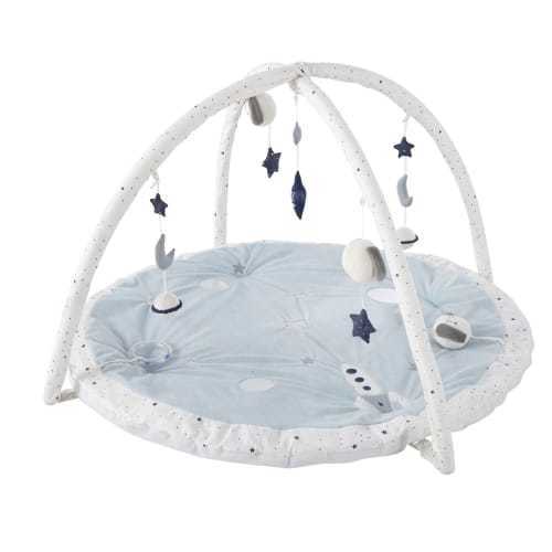 Social Alfombra de estimulación redonda color crudo, blanco y azul D.90 ...