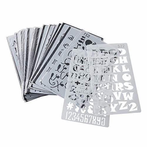 Productos SUPVOX 24PCS Plantilla de pintura hueca Número de planificador de letras plantillas