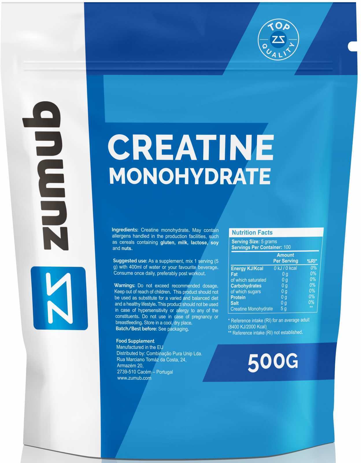 Producto Creatina monohydrate ZUMUB