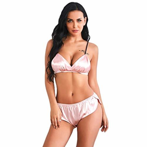 Social TIFIY Mujer Sexy Seda De Cetim Plus Size Bra Shorts Set Lingerie