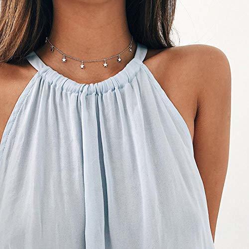 Product BGIUHFW Boho Chocker Gold Color Chain Tassel Star Gargantilla Collar para Mujer