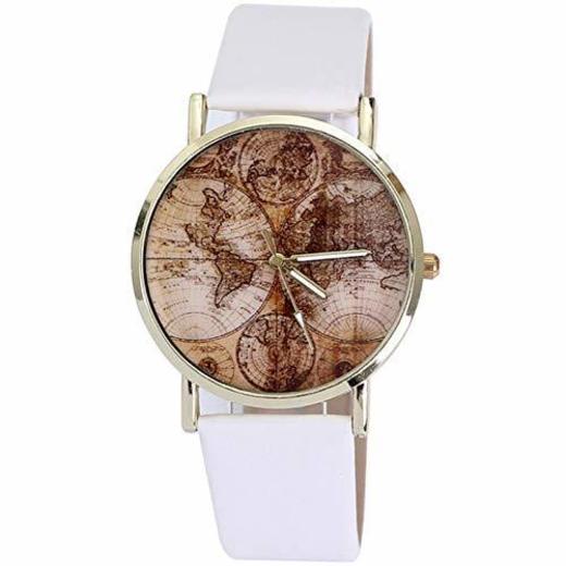 NO BRAND 2019 Reloj Mujer Moda Relojes para Mujer Mapa del Mundo