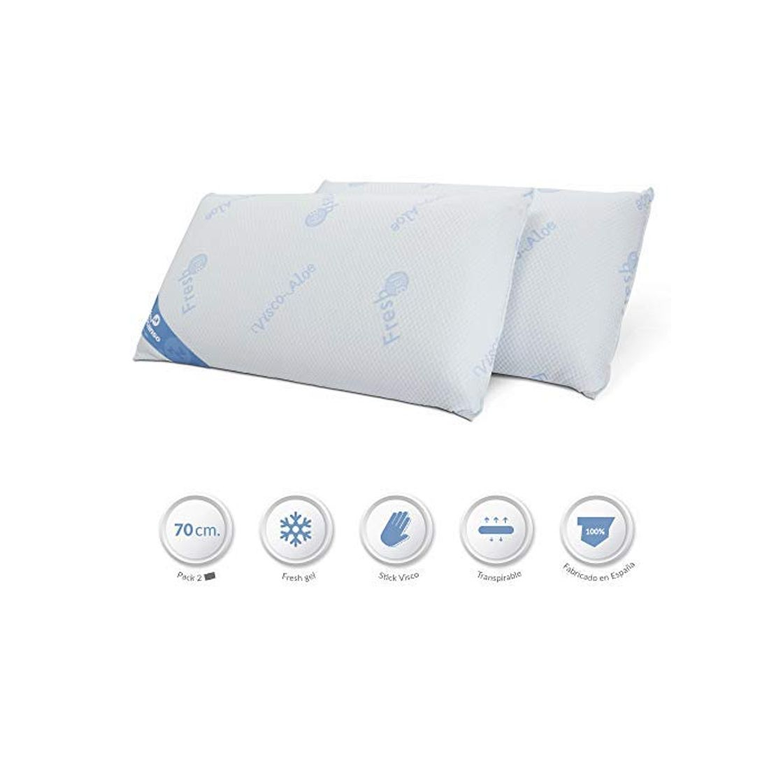 Producto Don Descanso Pack 2 Almohadas Gel Fresh con Copos Viscoelástica