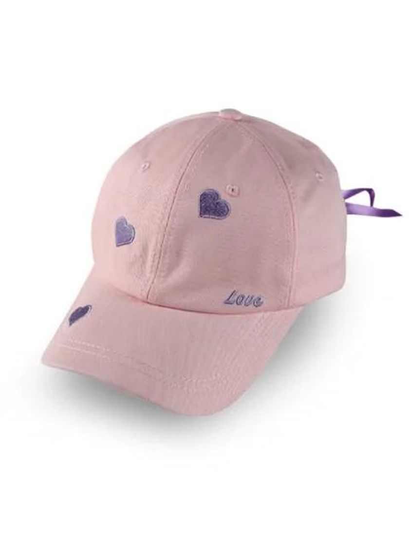 Moda Heart Letter Embroidered Baseball Hat - Pink

