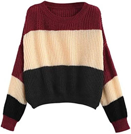 ZAFUL Jerséis Pullover Mangas Largas A Rayas Suéter Casual para Mujer 2019