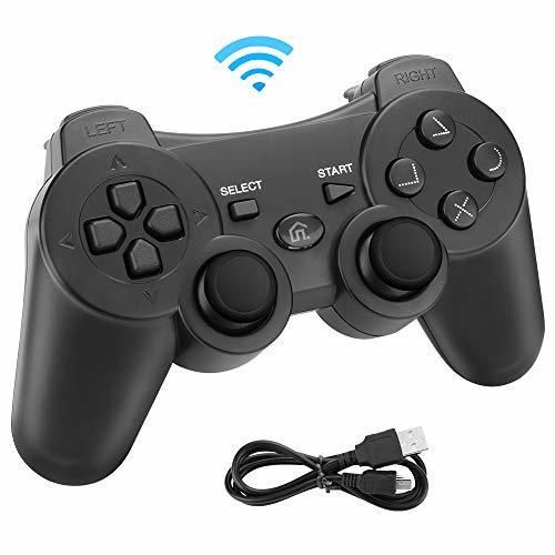 Powcan Mando Inalámbrico PS3, Bluetooth PS3 Gamepad Controller Doble vibración Mando a