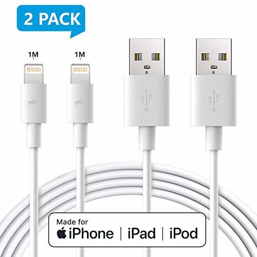 Electrónica Amoner- Cable Lightning Cable Cargador iPhone-[Apple MFi Certificado]-Garantía de por Vida-Compatible con